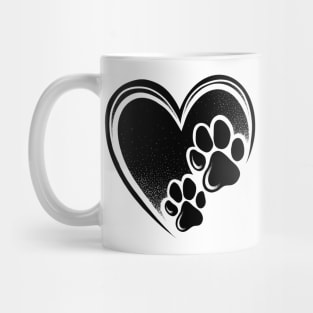 Paw Print Heart Mug